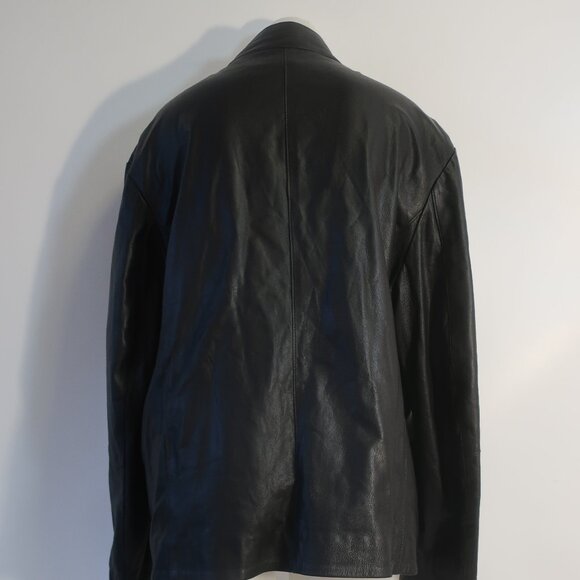 Mens Ponte Vecchio Florence Black Full Zip Leather Jacket 58/IT (US/48) - Picture 9 of 11